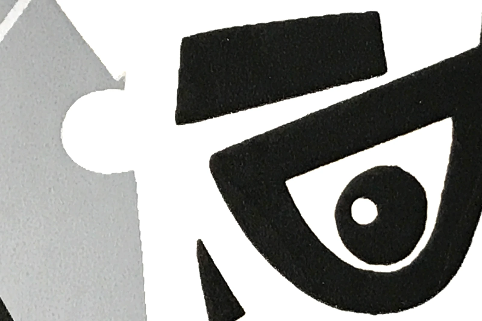 Detailansicht des Siebdruckposters „Koch“, Serie „Berufe“, Grautöne, Schwarz-Weiß Fiete Koch.