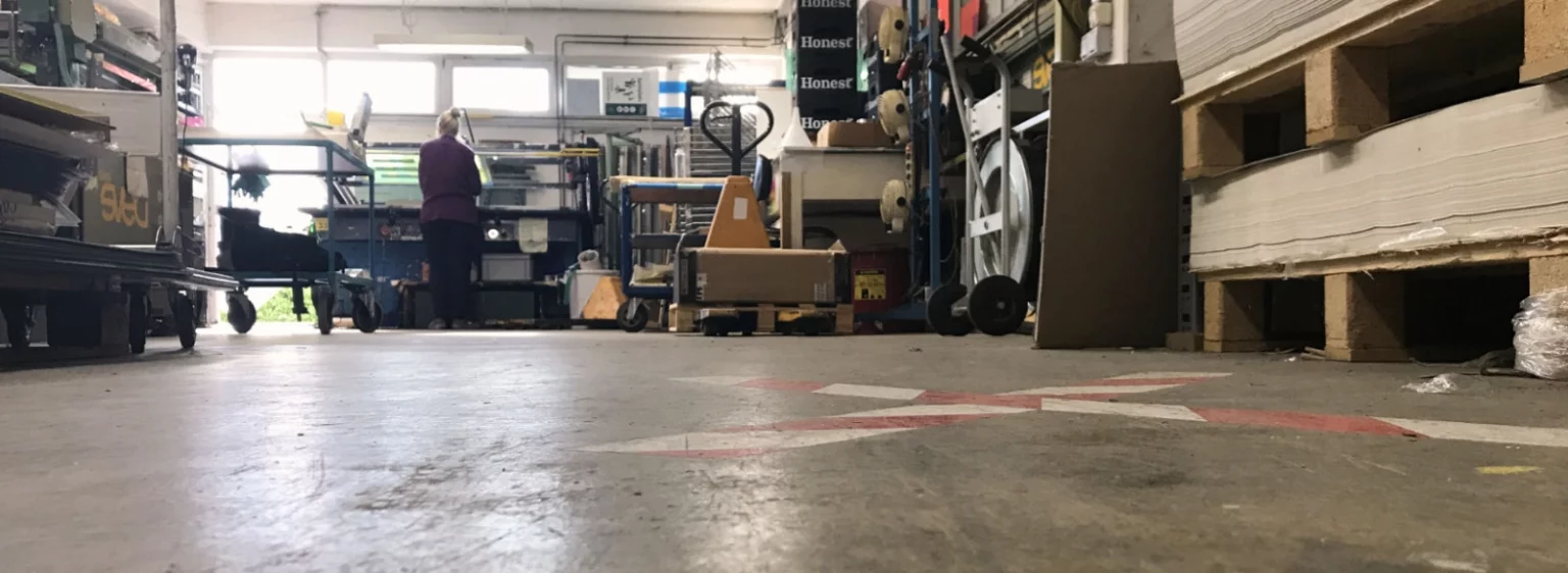 Gesamtansicht der Siebdruckwerkstatt von Fiete Rakete